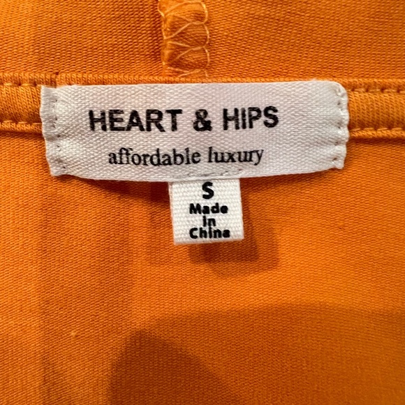 Heart & Hips 90’s Long Sleeve Orange Dress Sporty Mini Hooded Y2K - Picture 10 of 10
